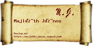 Majláth János névjegykártya