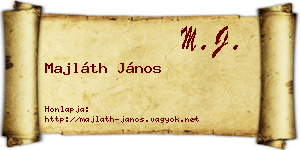 Majláth János névjegykártya